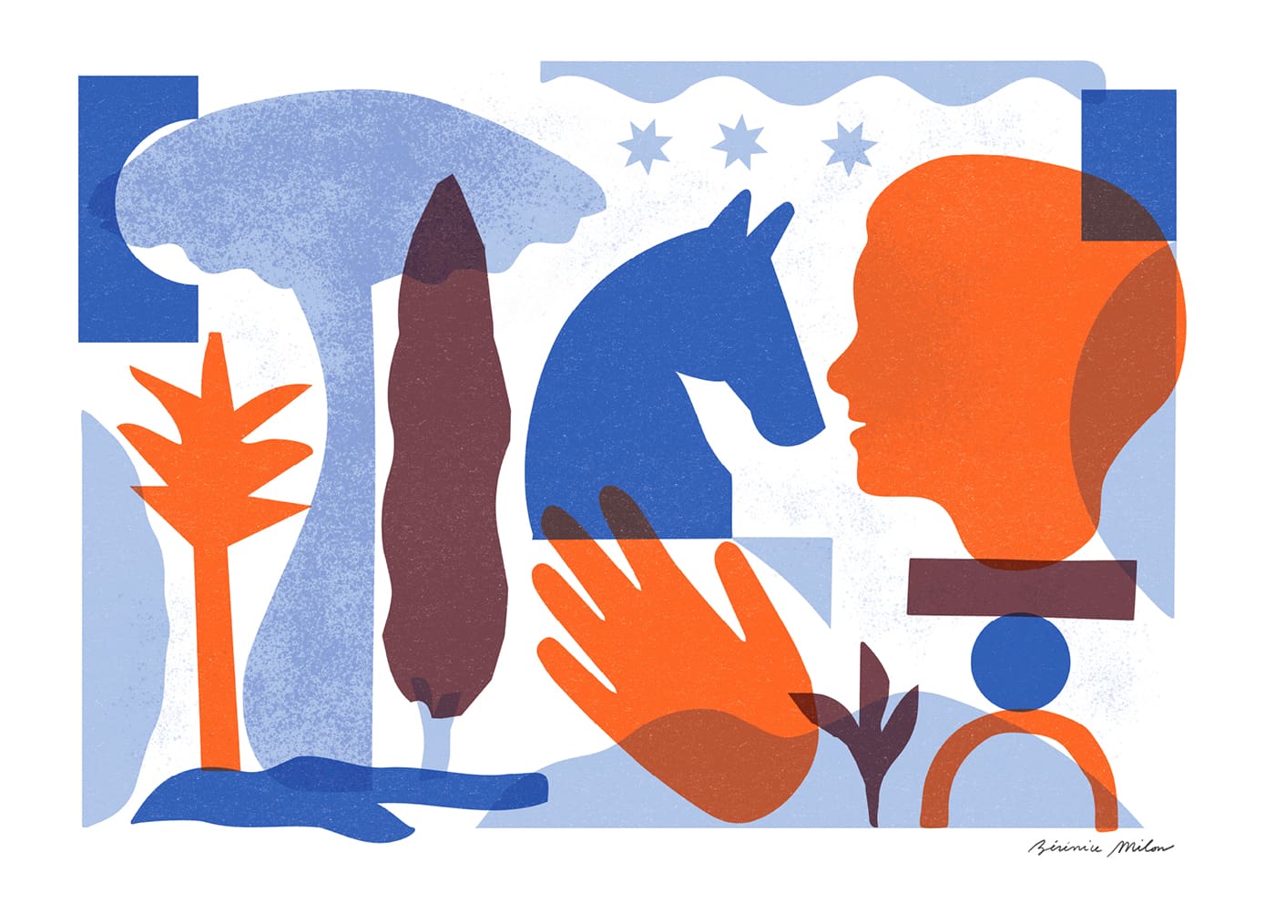 The Poster Club Cisley Poster A4 blau rot