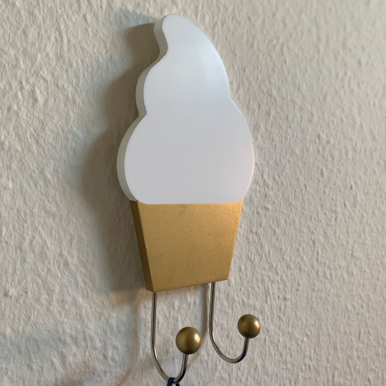 JaBaDaBaDo R16040 Kleiderhaken Eis Weiß-Gold 22cm