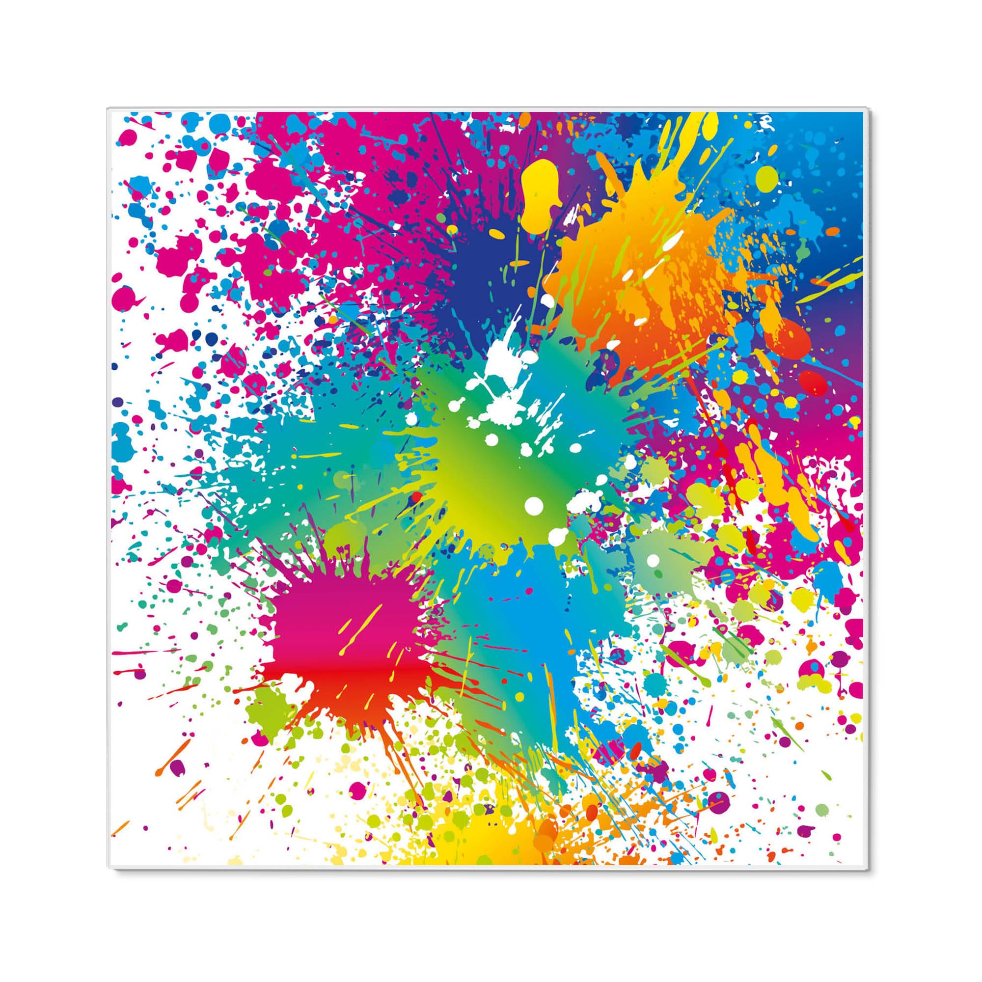 Banjado Magnettafel Farbspritzer 50x50 cm Metall Bunt