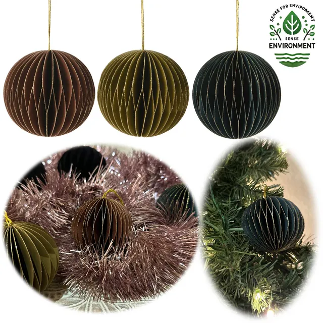 LS-LebenStil Küche Wabenball 8cm Petrol Grün Braun 3er
