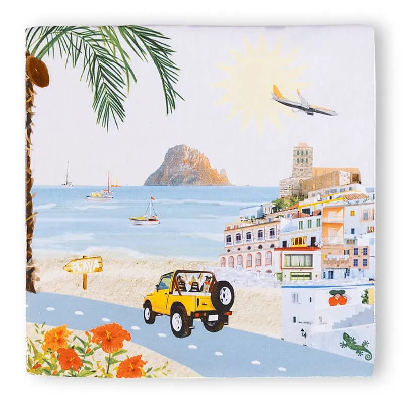 Storytiles Delft Blue Idyllisch Ibiza Fliese 10x10 cm Meer