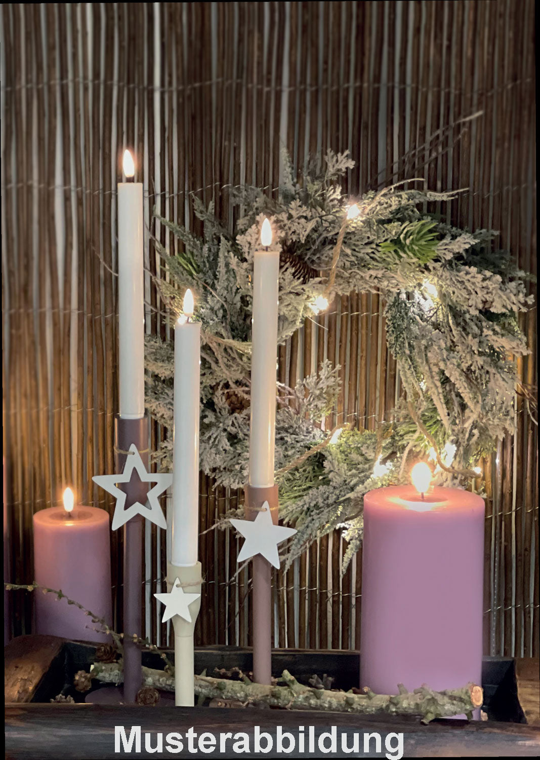 LS-LebenStil Real Flame 3D LED Stumpenkerze 10x10cm Lila