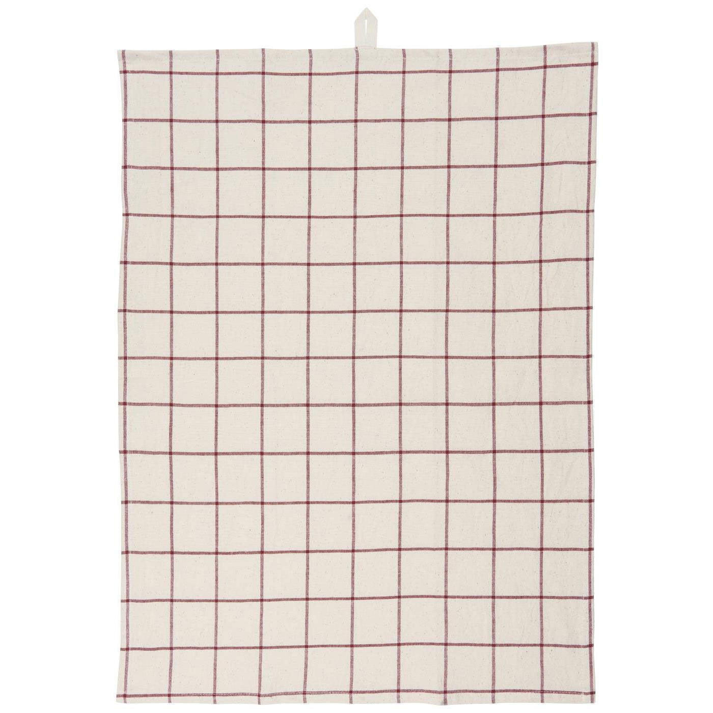 LS-LebenStil Küche & Haushalt Geschirrtuch Karo 50x70cm Beige-Rot