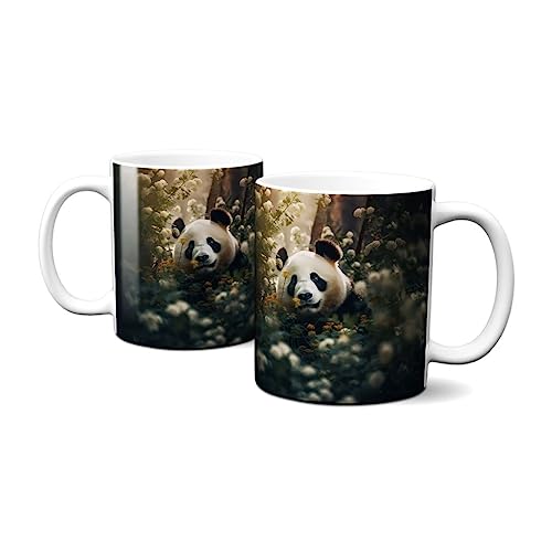 Hustling Sharks Wandbilder Der einsame Panda Tasse 330ml weiß Keramik