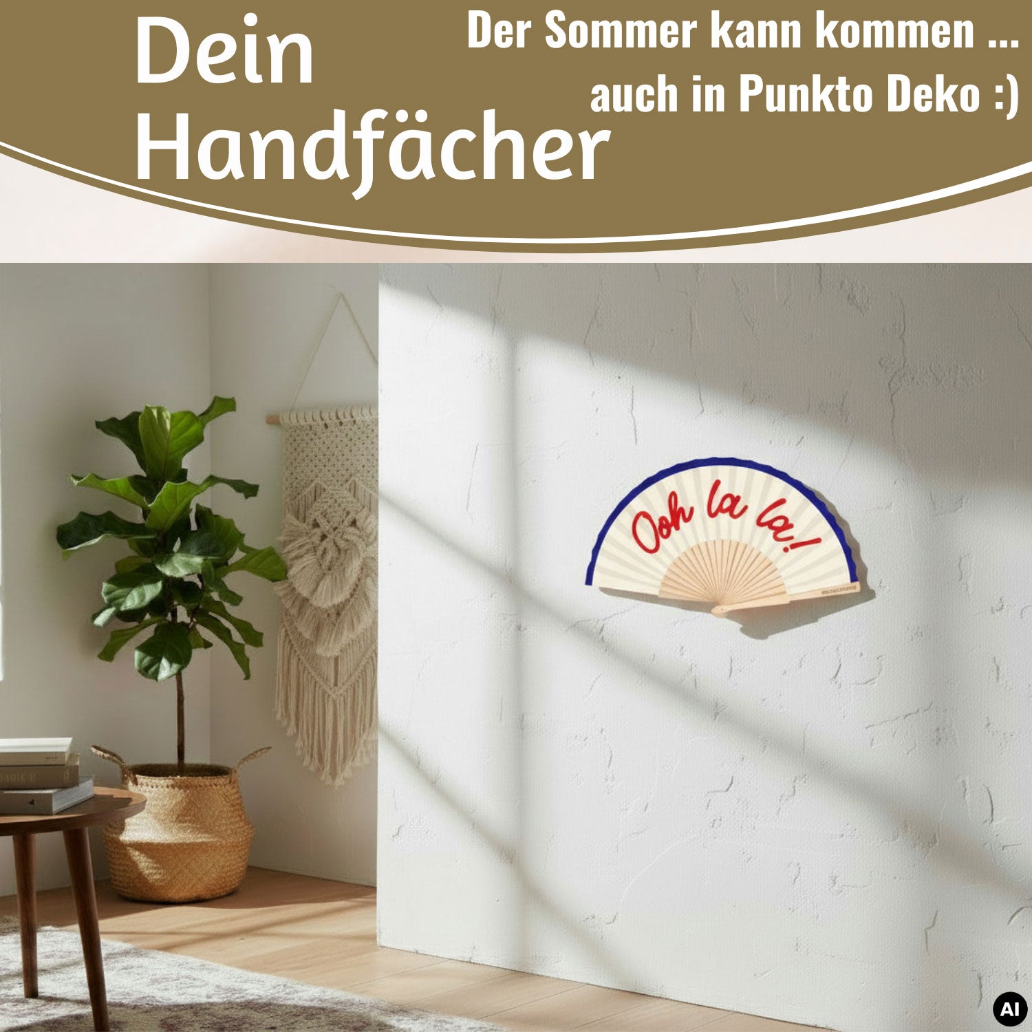LS-LebenStil Ooh La La Handfächer weiß faltbar 42 cm