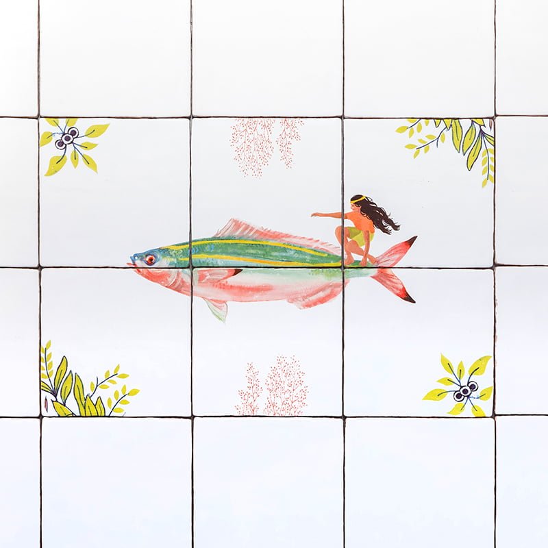 Storytiles Tile Tableaus Wellen Tableau Bildfliese 10x10 cm Meer