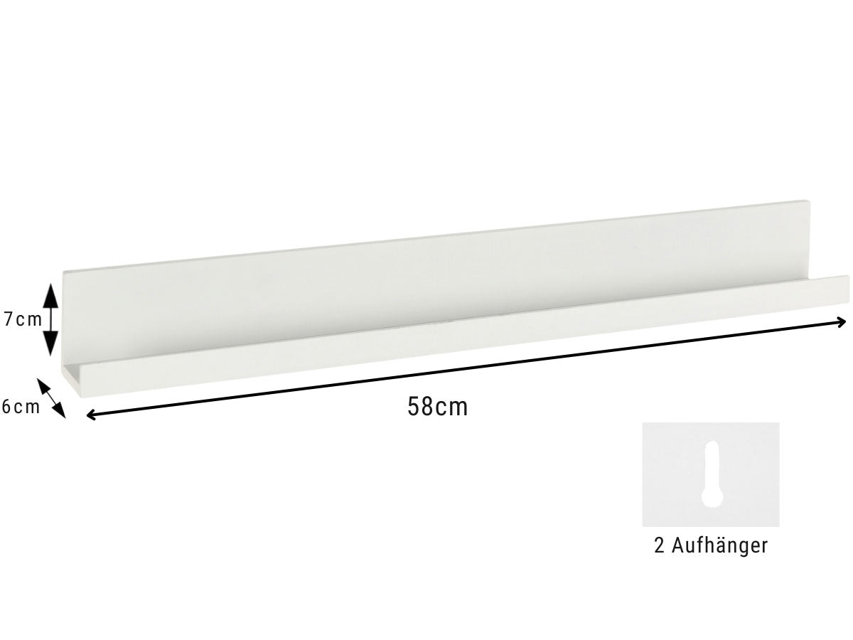 LS-LebenStil Eksjö Wandregal 58cm Weiß Schweberegal