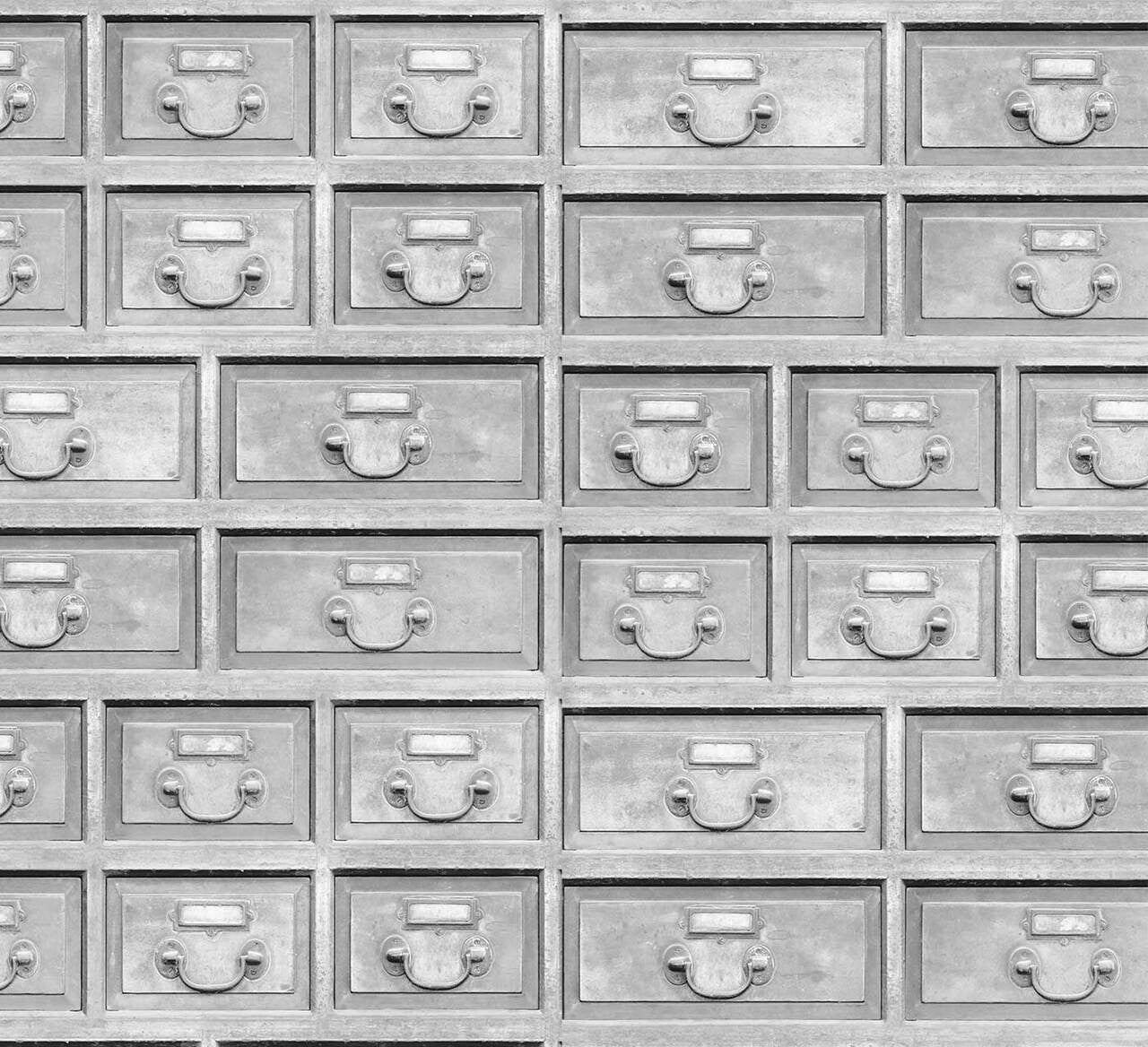 Mineheart Almost White Industrial Drawers Tapete weiß