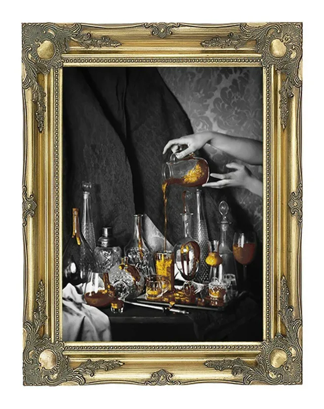 Mineheart Still Life Pink Gold Wandbild 61x81cm rosa