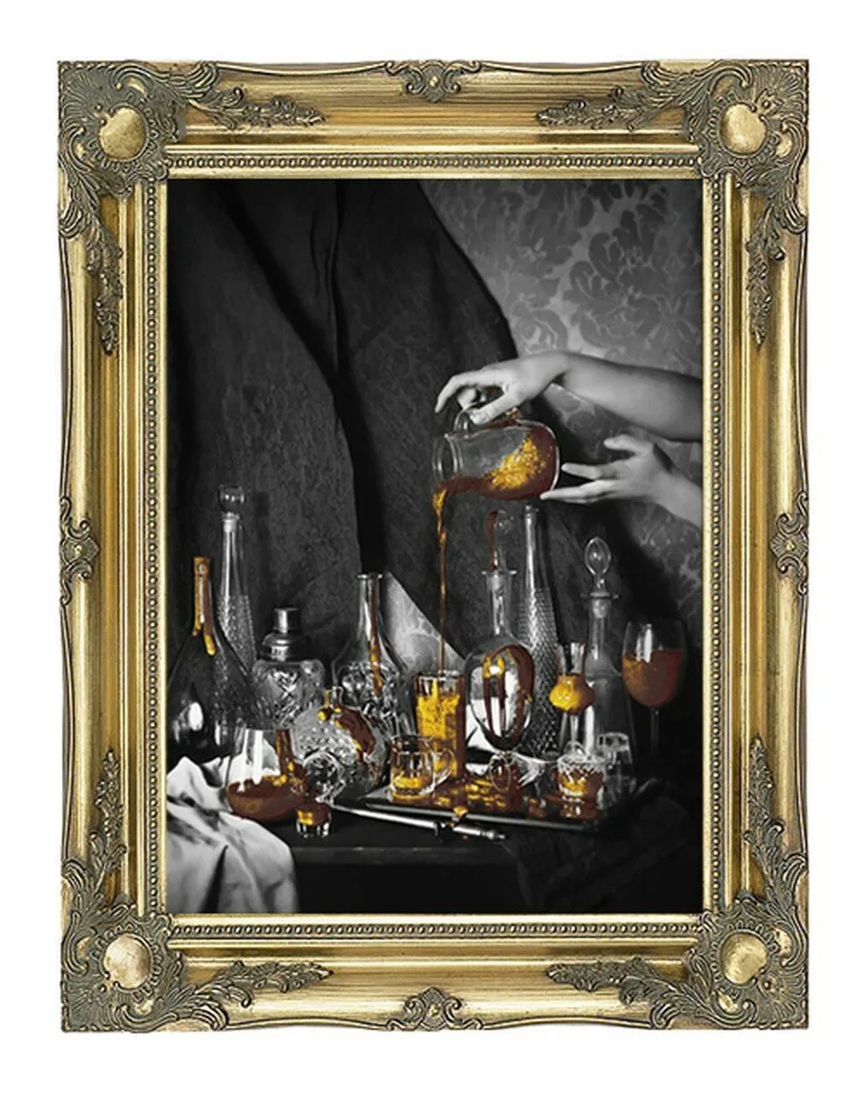 Mineheart Still Life Pink Gold Wandbild 61x81cm rosa
