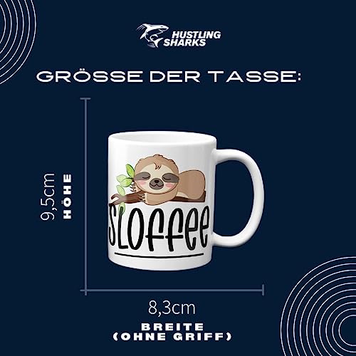 Hustling Sharks Wandbilder Sloffee Tasse 330ml weiß Faultier