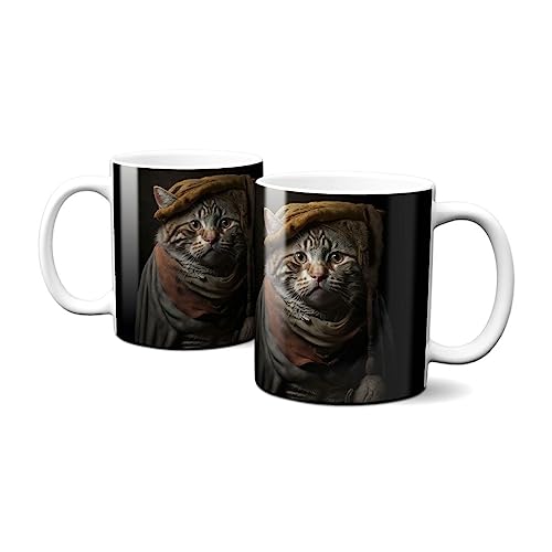 Hustling Sharks Katze Tasse 330ml weiß Tiermotiv Geschenk