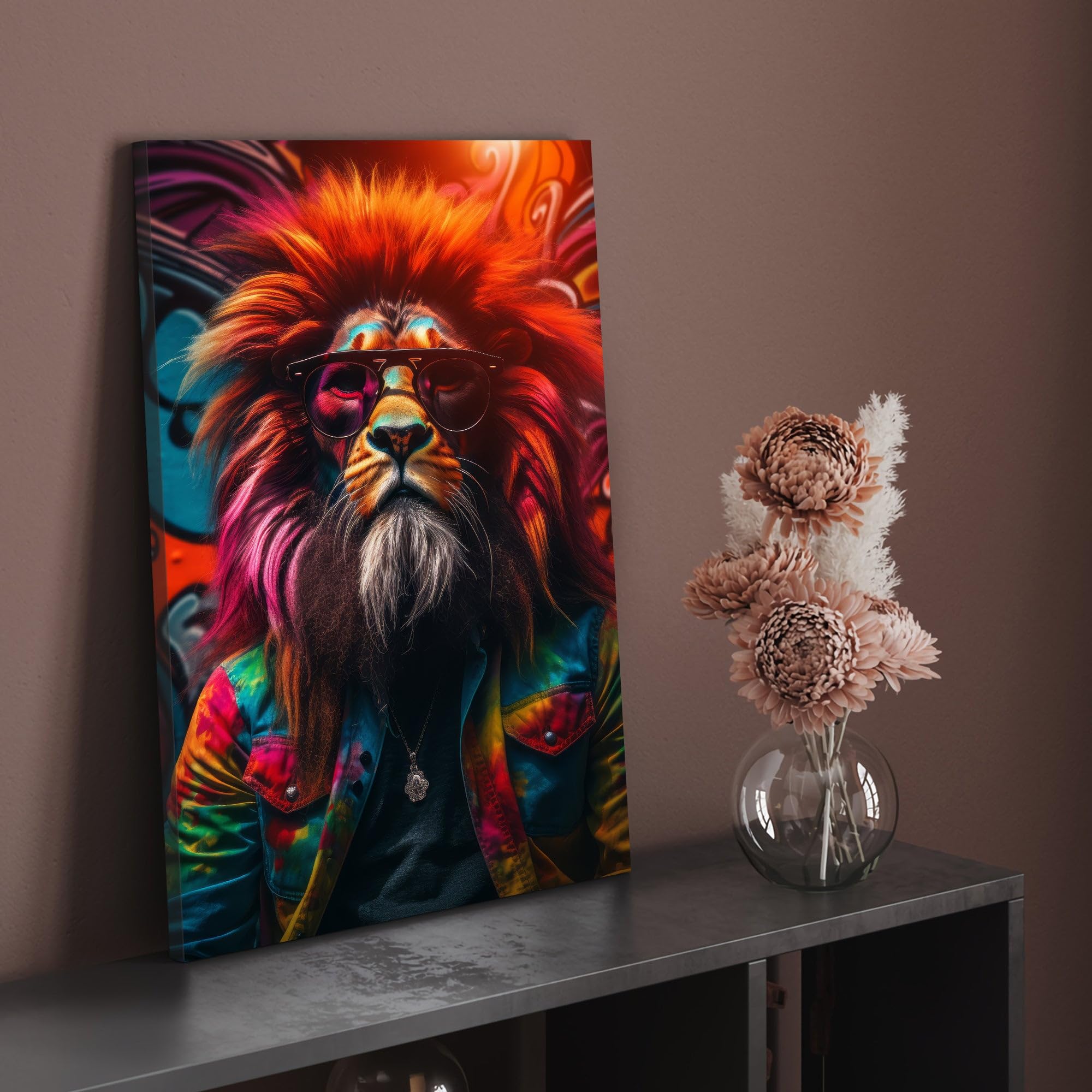 Hustling Sharks Wandbilder Lion Rasta Wandbild 30x45 cm Löwe