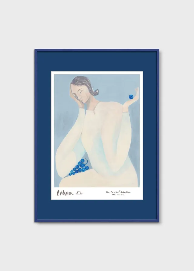 The Poster Club Libra Kunstdruck A4 blau Waage