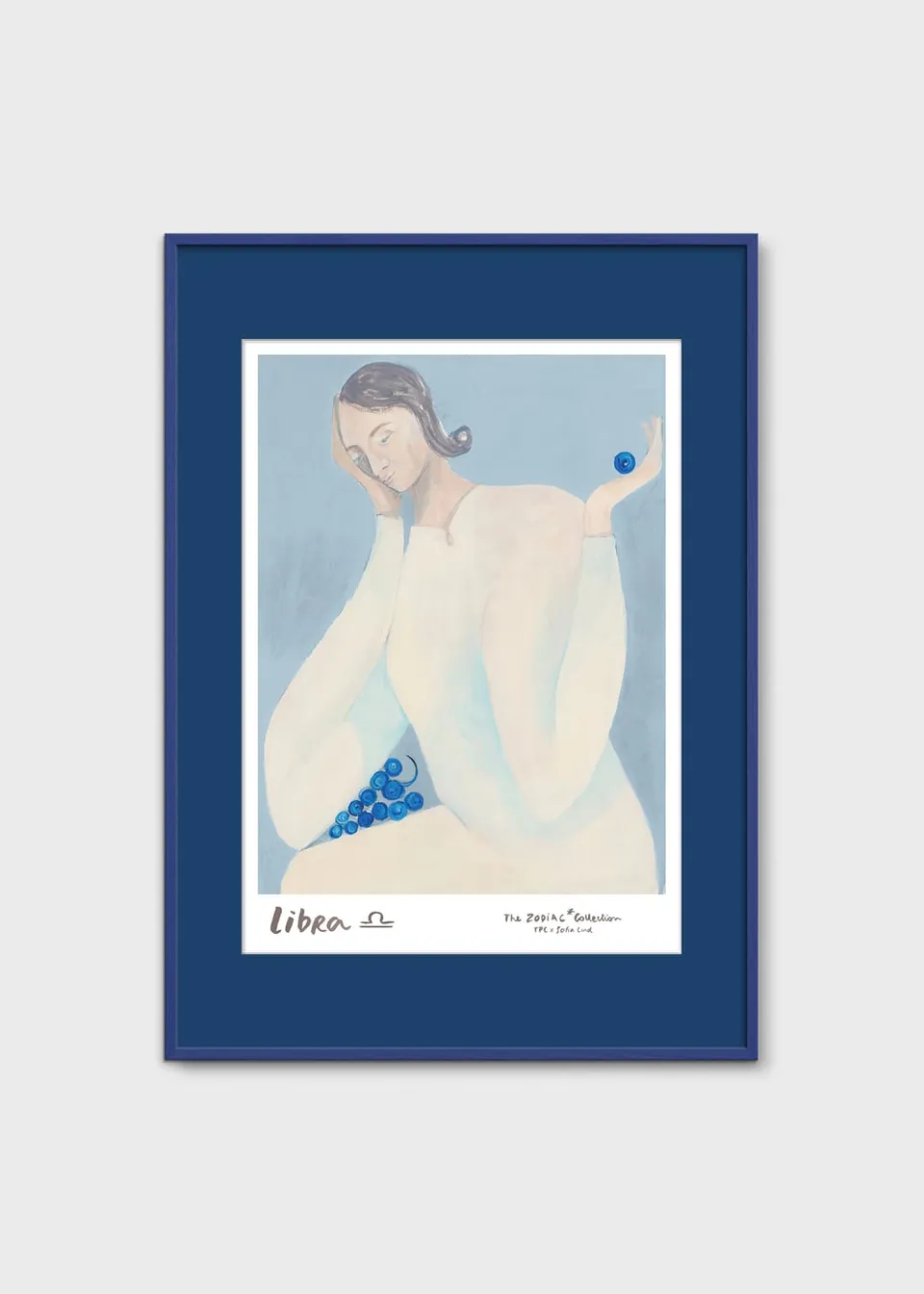 The Poster Club Libra Kunstdruck A4 blau Waage