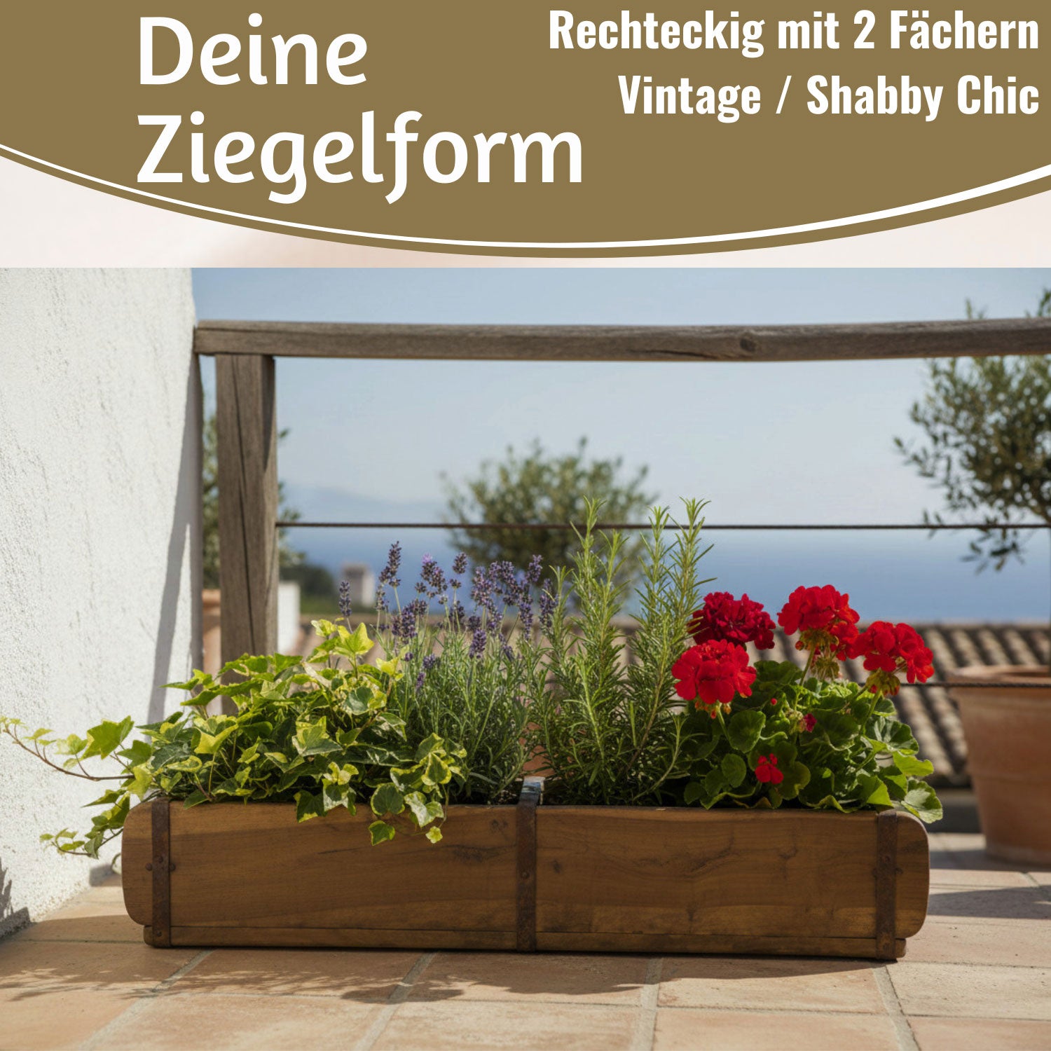 IB Laursen Ziegelform Holzbox 31x15x10cm Braun Unika