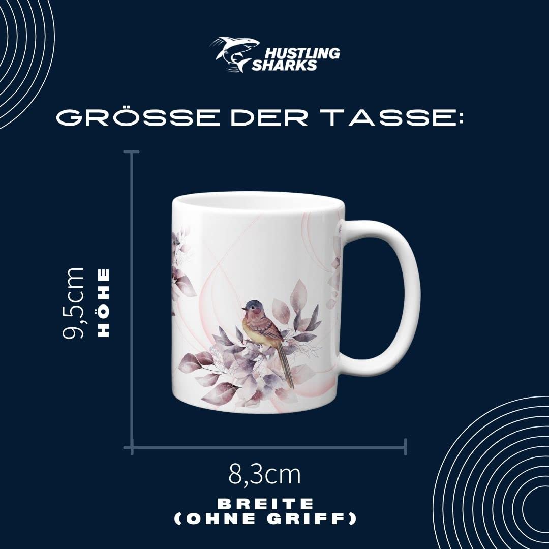 Hustling Sharks Wandbilder Tasse Vögel Pastell 330ml weiß
