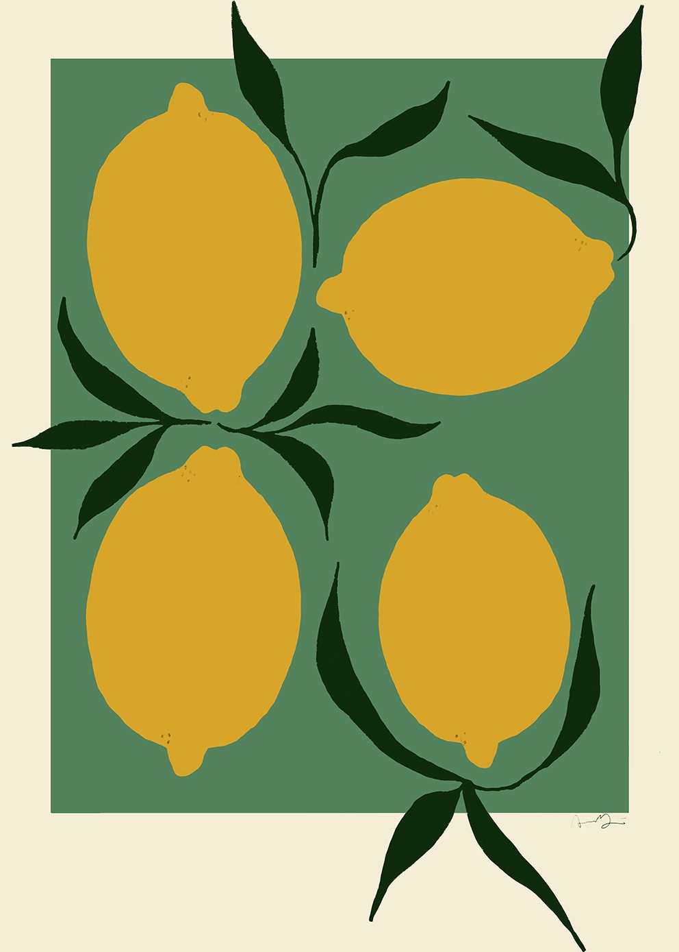 The Poster Club Green Lemon Poster 30x40 cm Botanik