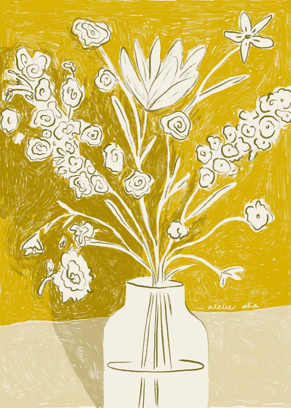 The Poster Club Art Prints A Yellow Bouquet Poster 30x40 cm Gelb