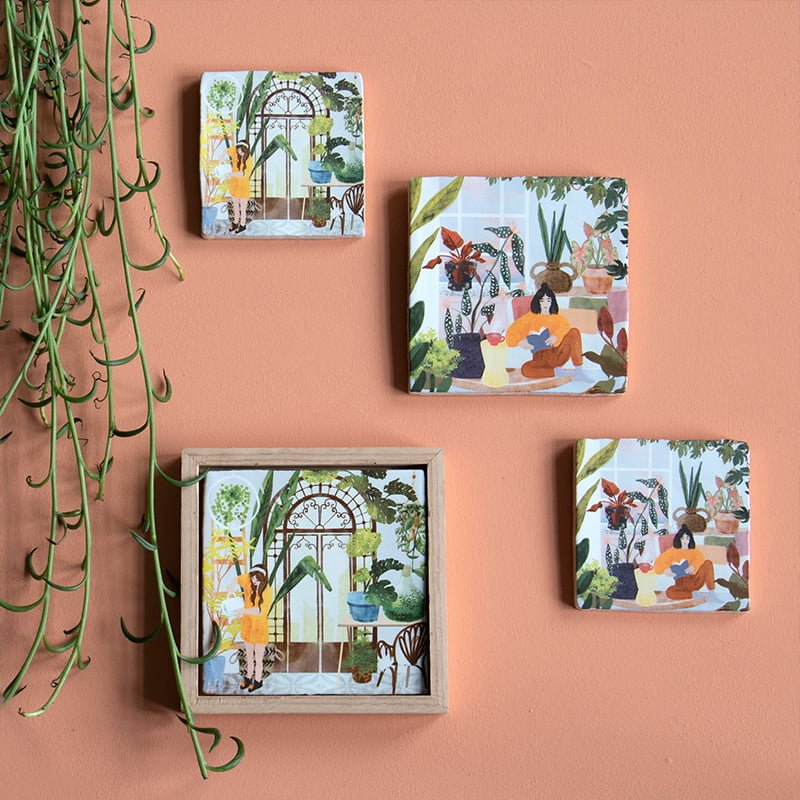 StoryTiles Delft blue Tot rust komen Fliese S 10x10 cm Pflanzen