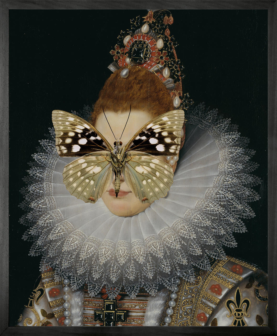Mineheart Wall Art Portrait Spotted Butterfly Lady Leinwand 30x41cm