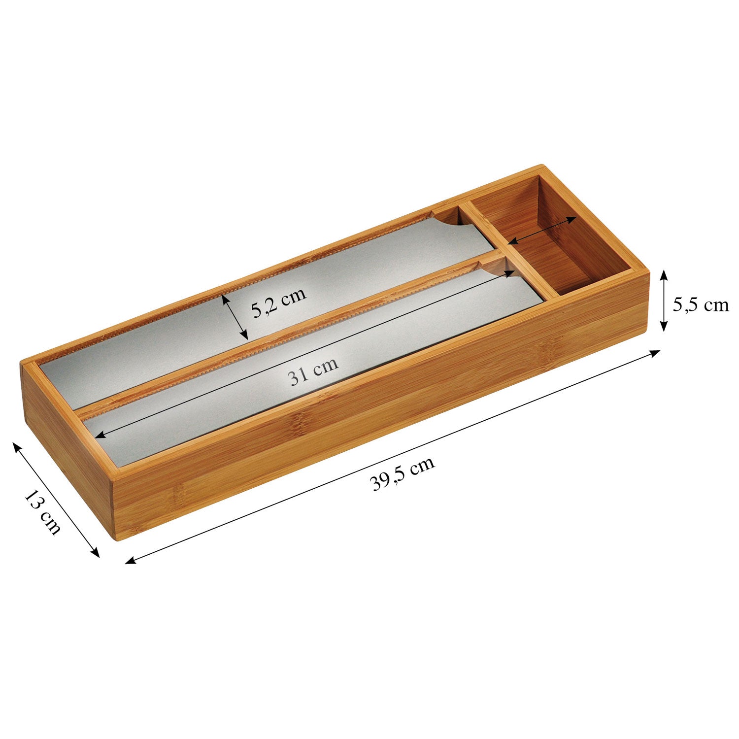 LS-LebenStil Küche Folienspender Bambus 3-fach 39,5cm Schneider