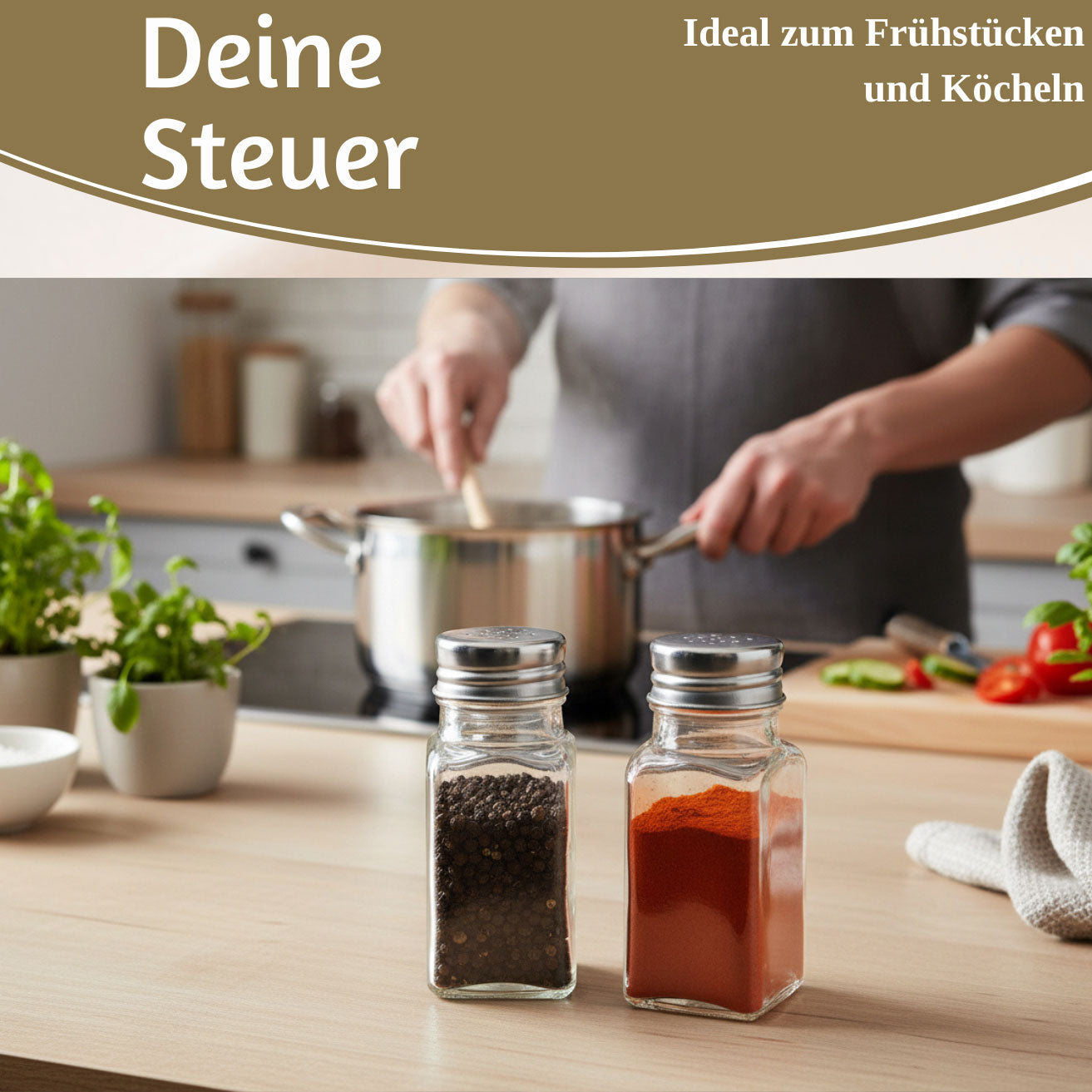 LS-LebenStil Küche & Haushalt Salzstreuer Pfefferstreuer Glas 10cm 2er