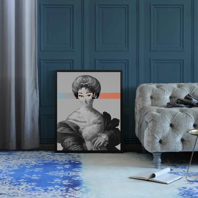 Mineheart Wallpaper Petrol Panelling Tapete Blau Paneel Rolle