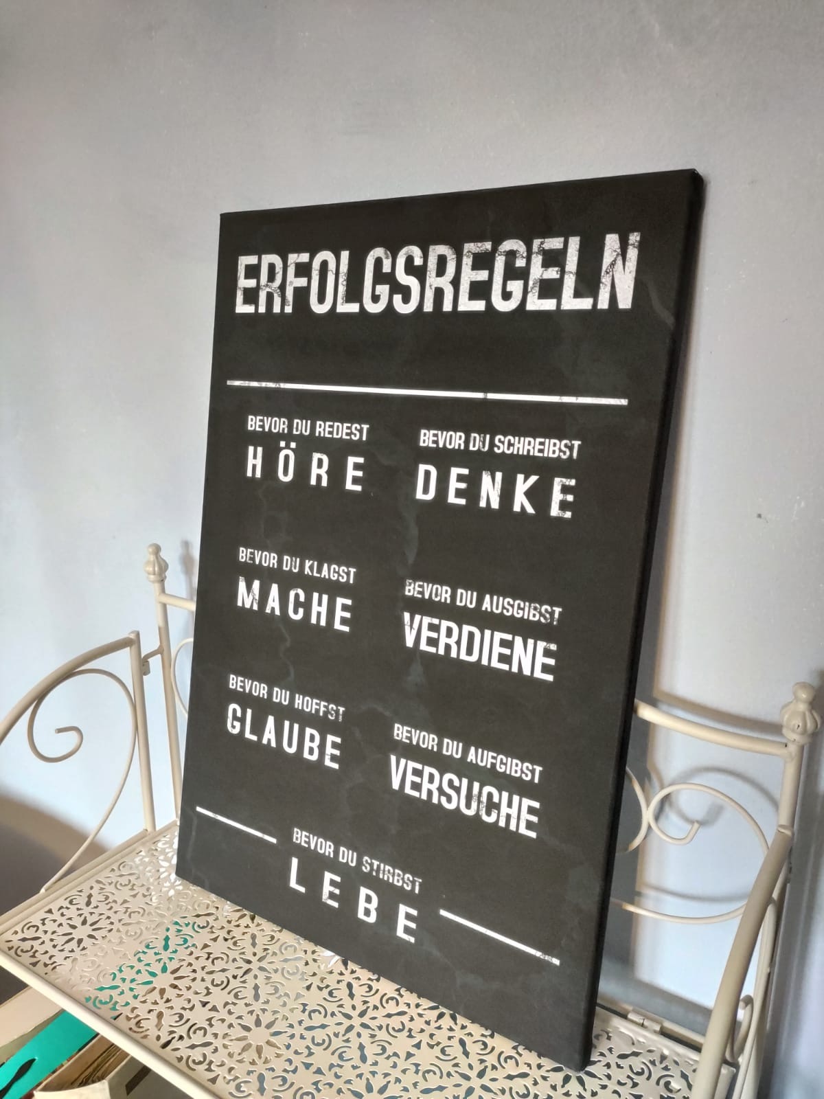 Hustling Sharks Think Big Leinwand 30x40 cm Schwarz Motivation