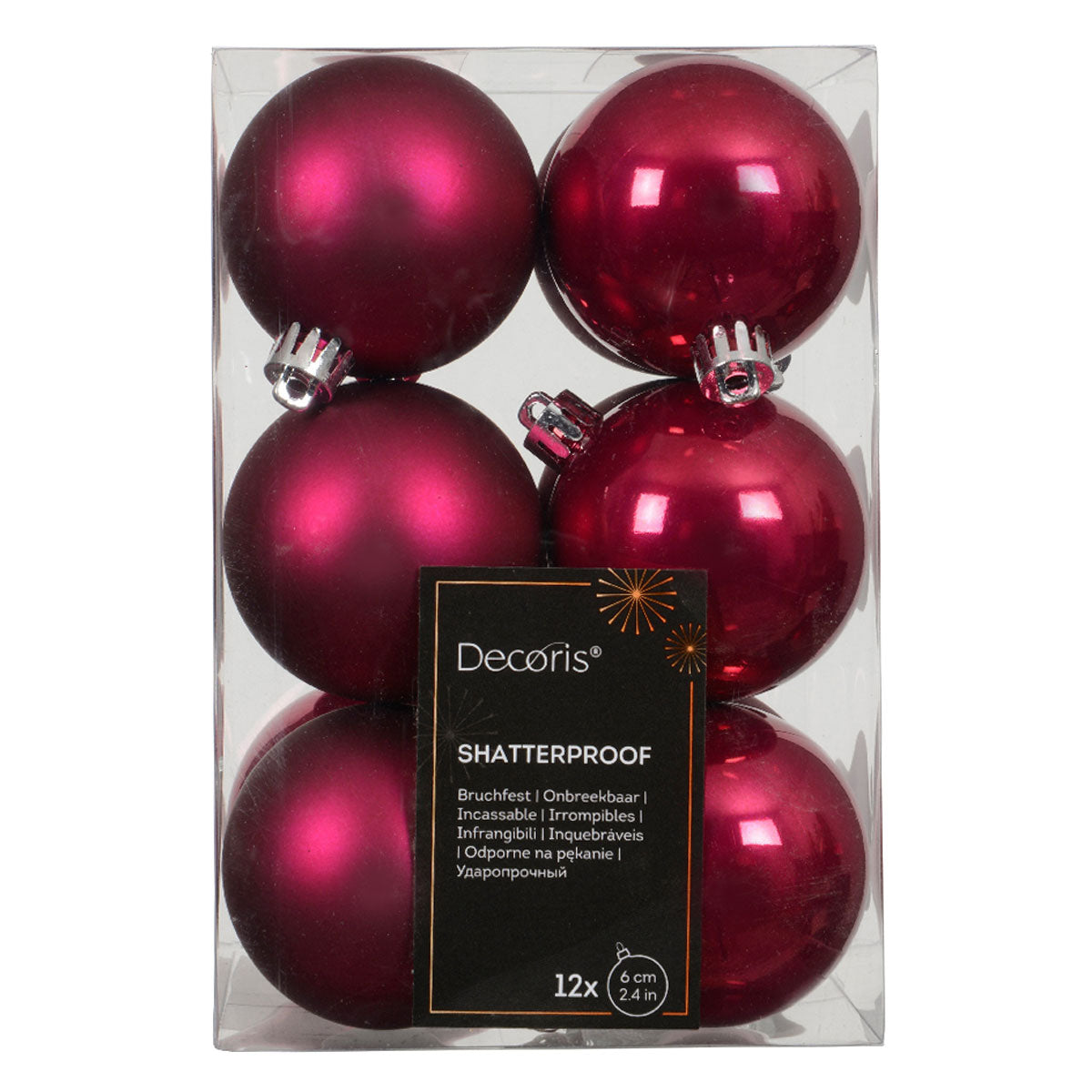 LS-LebenStil Möbel Festive Pink 6cm Weihnachtskugeln 12er