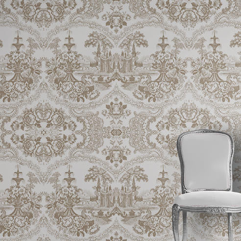 Mineheart Delft Baroque Tapete Beige 70cm x 10m Damast