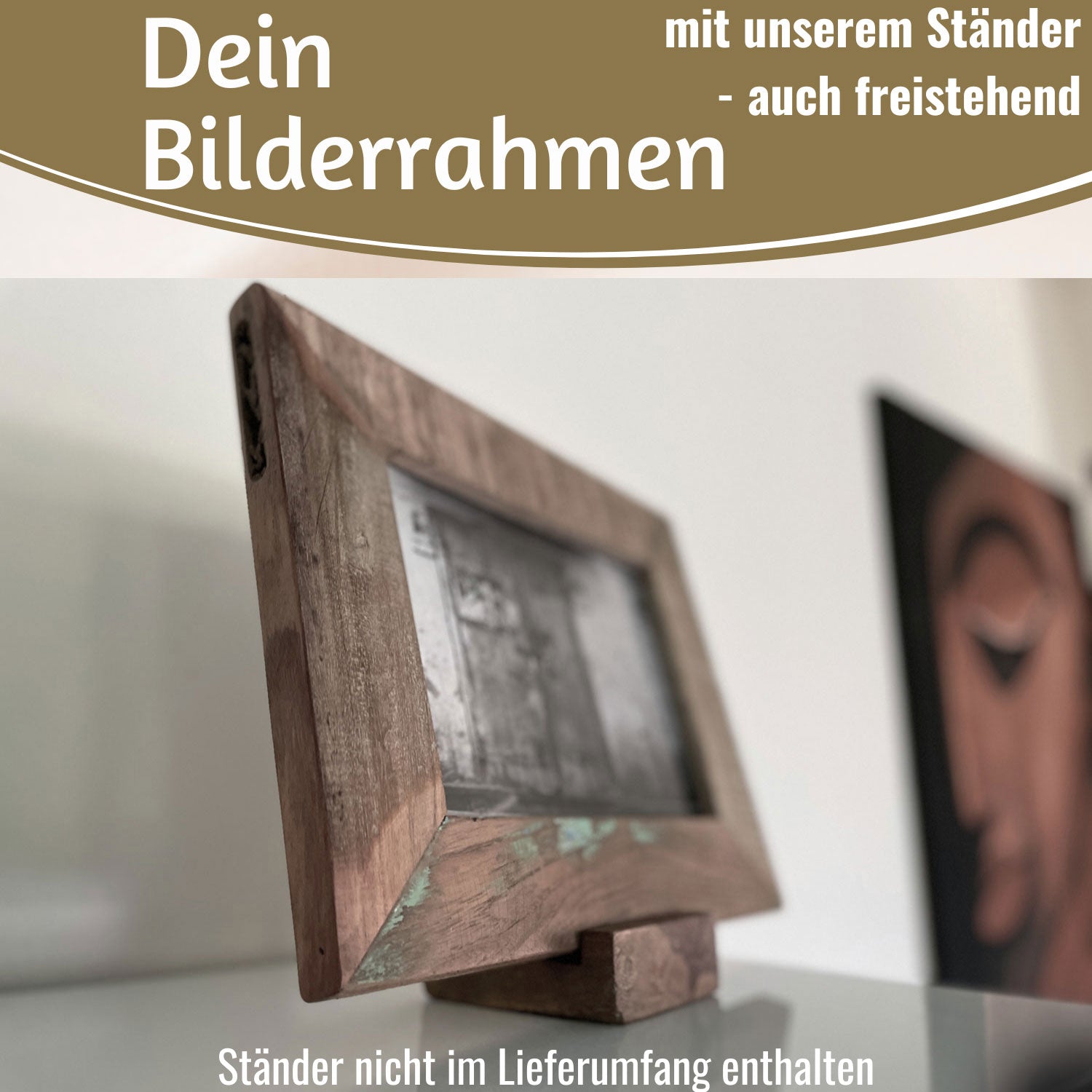 LS-LebenStil Möbel & Wohnen Bilderrahmen 10x15cm Braun Streetwood Holz