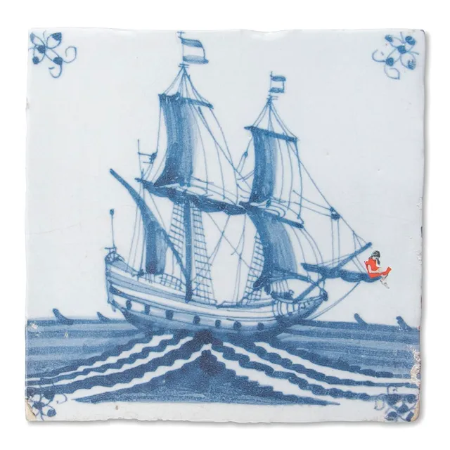 Storytiles Delft blue Rustig lezen Wandfliese S 10x10 cm Schiff