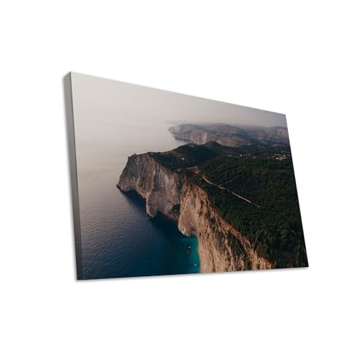 Hustling Sharks Wandbilder Weite Küstenlandschaft Leinwand 40x30 cm Abendlicht