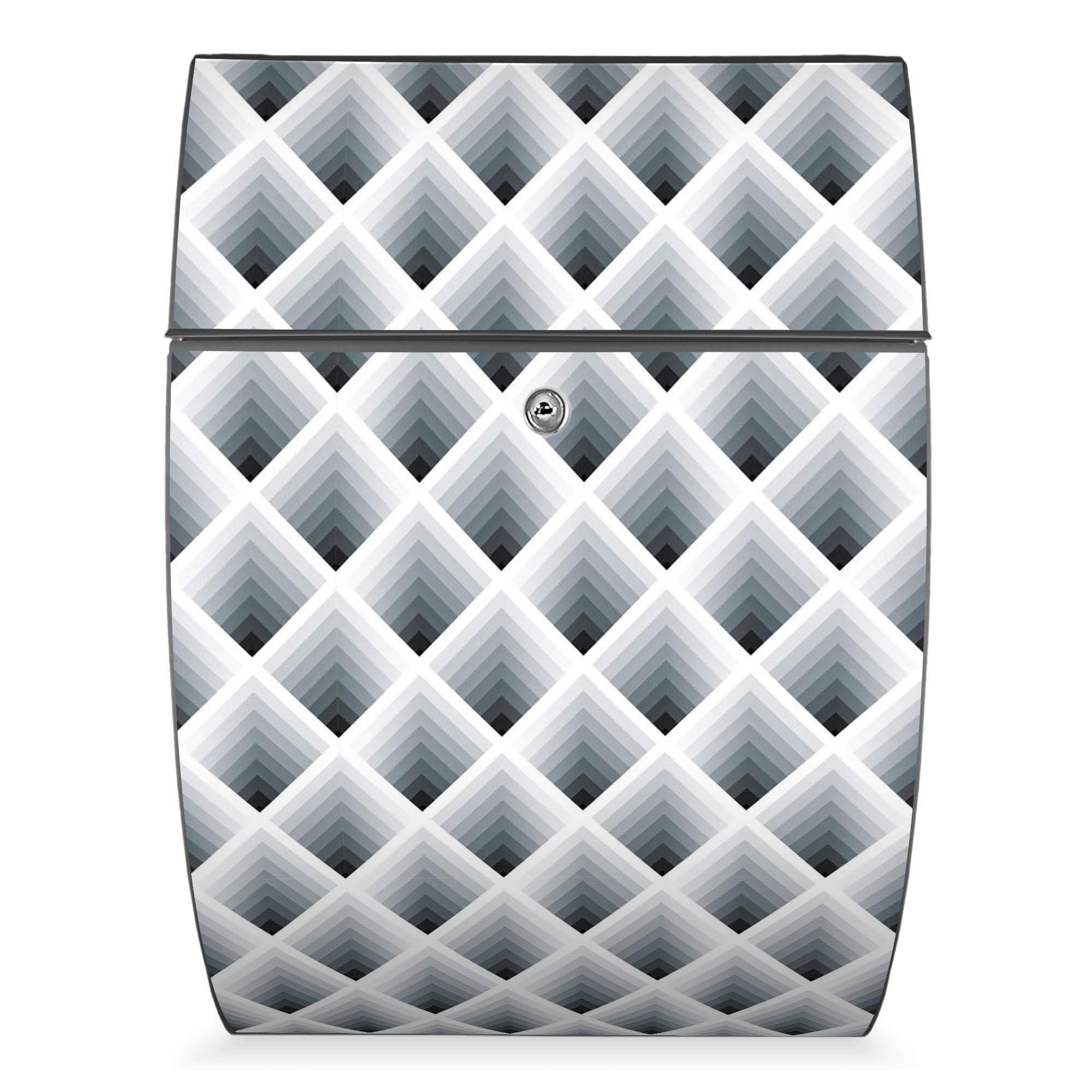 Banjado Riviera Briefkasten Anthrazit Raster 3D Grau A4