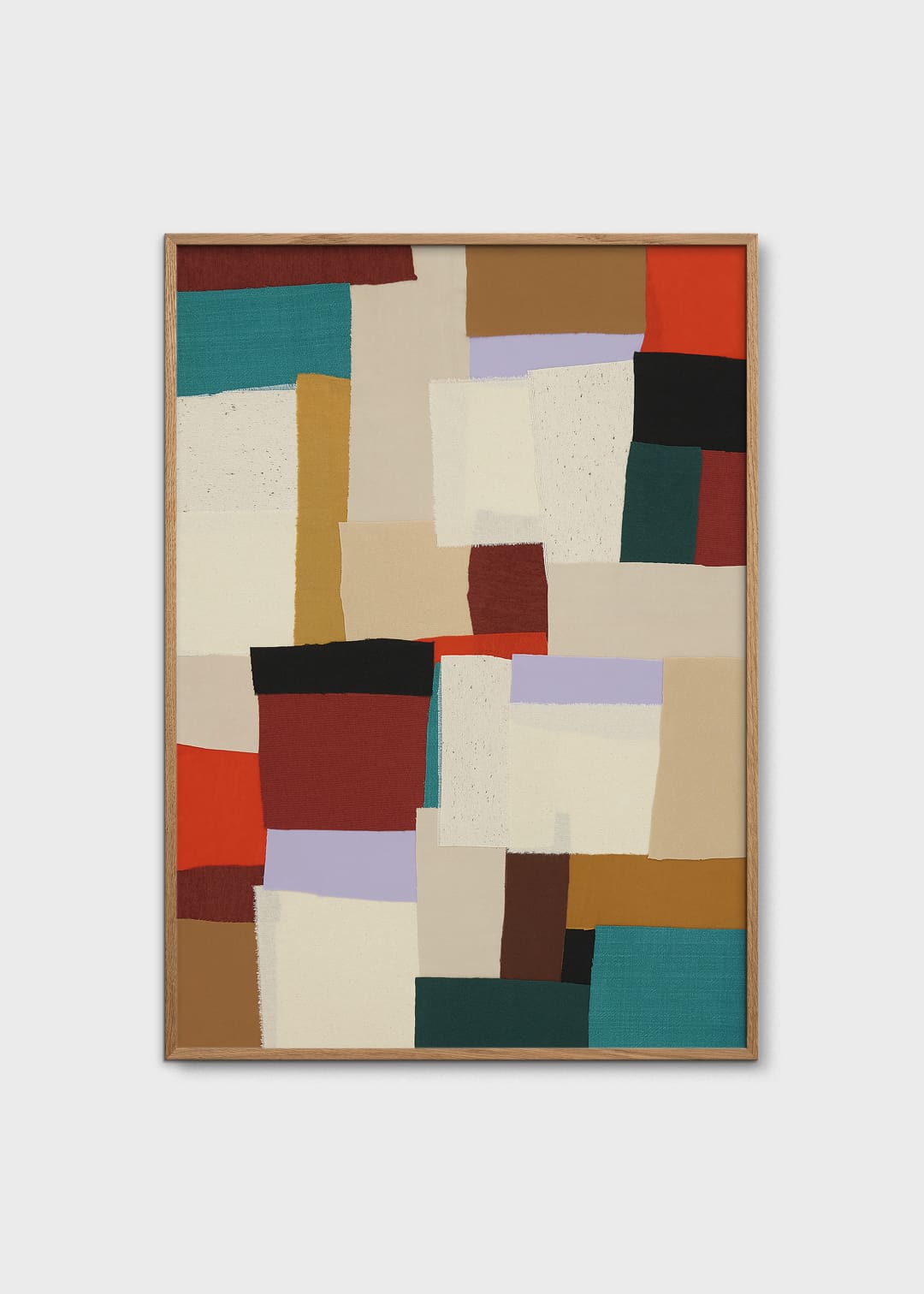 The Poster Club Fields Poster A4 bordeaux beige