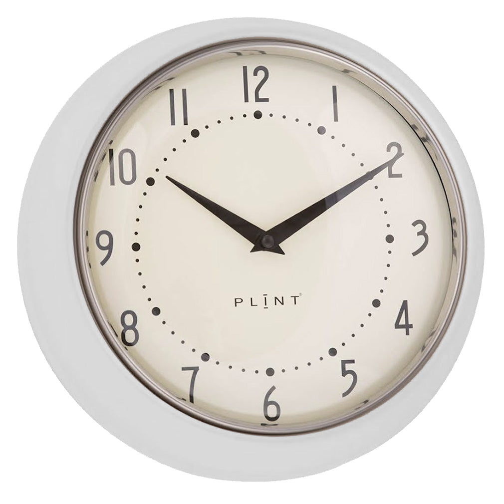 LS-LebenStil Uhren Creme Weiß 23cm Wanduhr Metall Retro