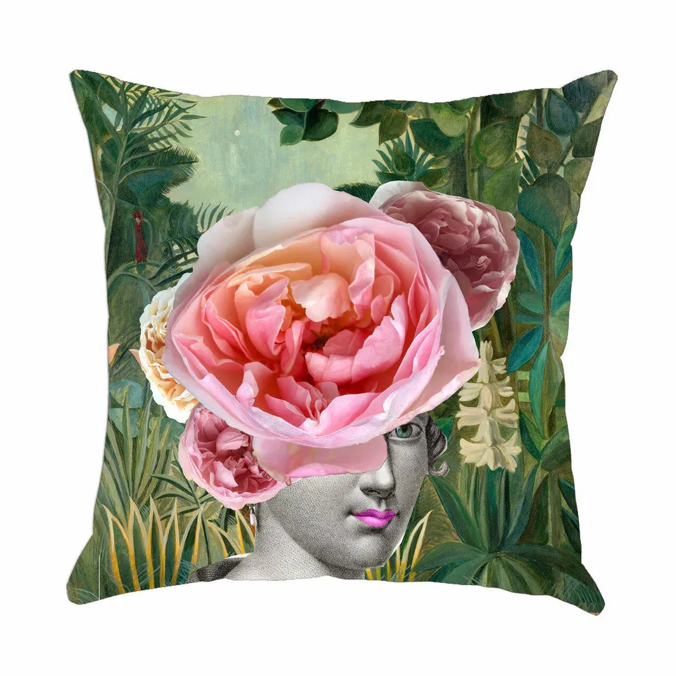 Mineheart Cushions English Rose Kissen Rosa 46x46 cm Canvas