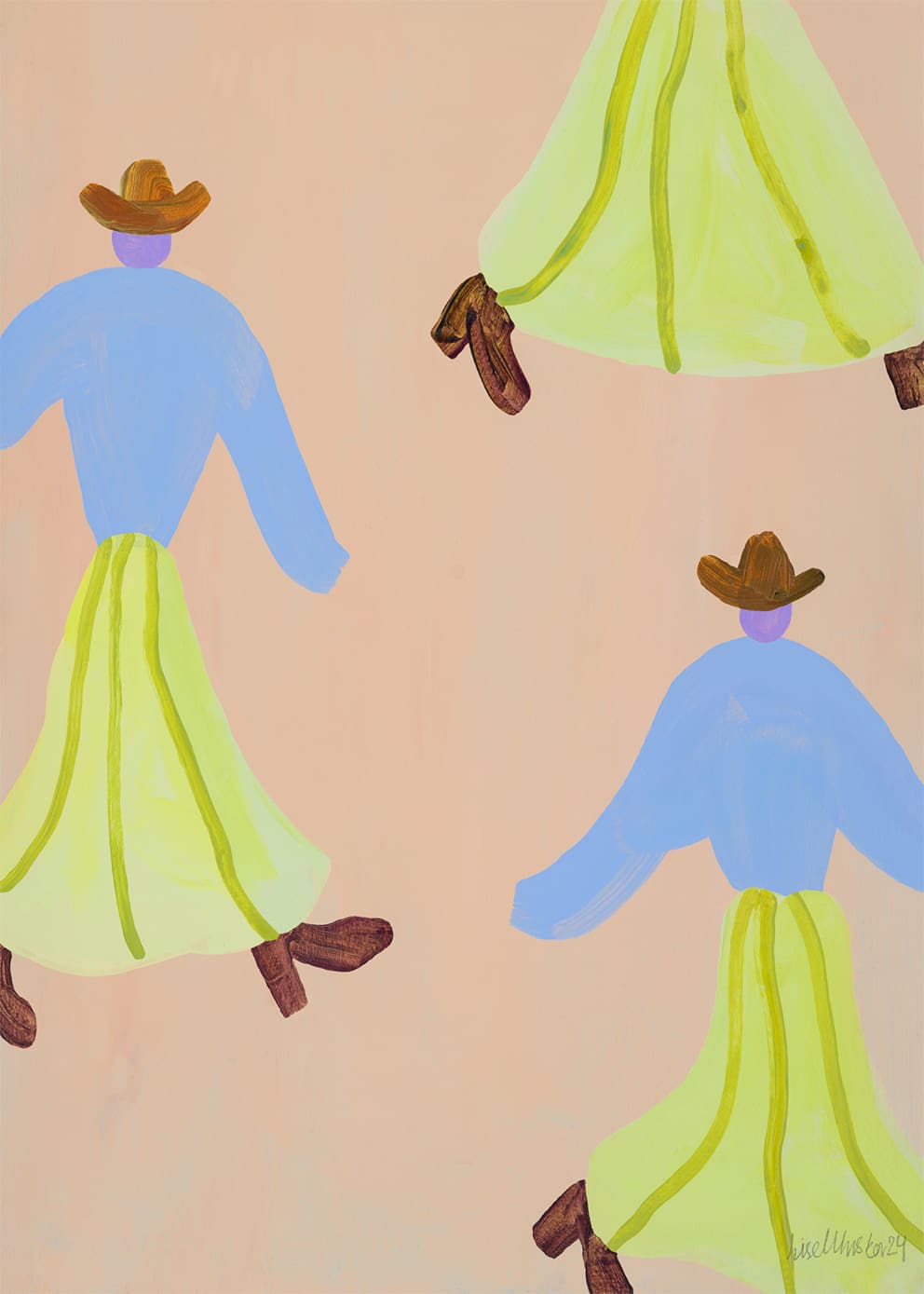 The Poster Club Dancing Cowgirls Poster 30x40 cm bunt