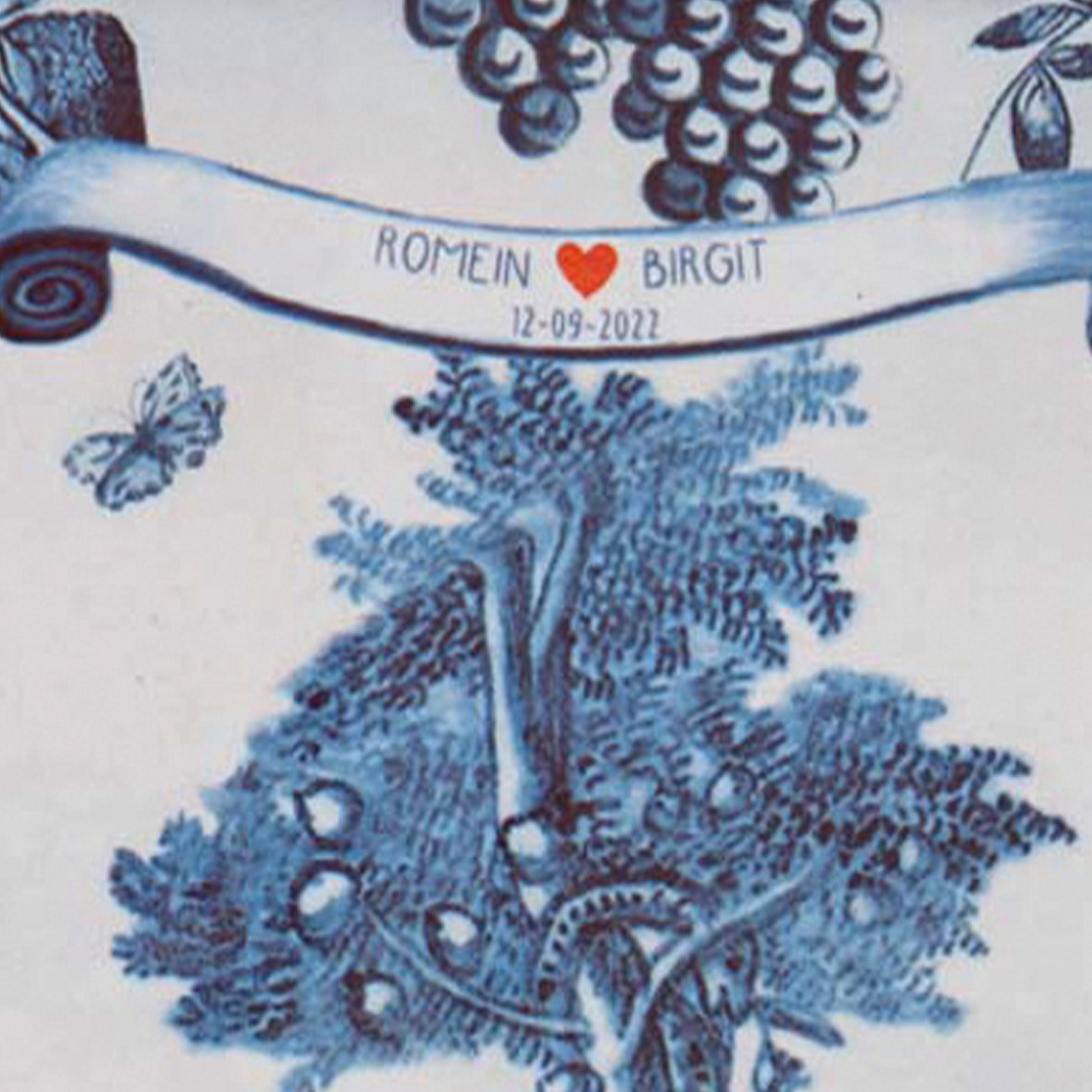 Storytiles Delft Blue Adam Eva Fliese 10x10 cm Liebe