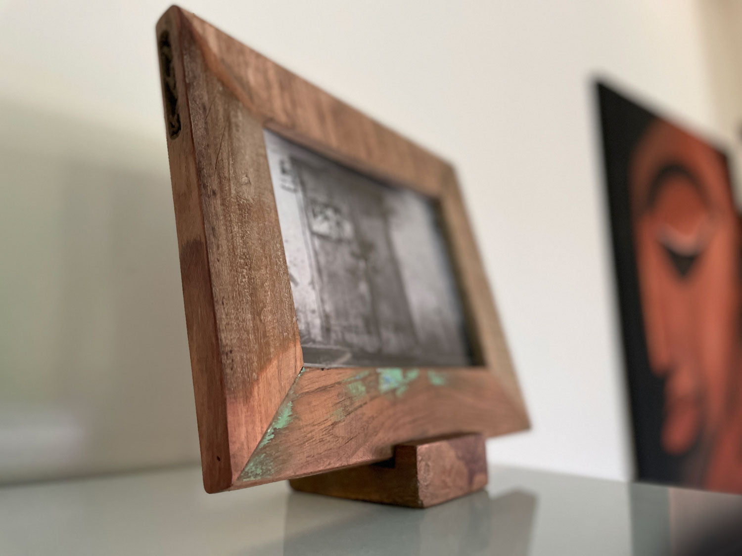 LS-LebenStil Vintage Holz Bilderrahmen-Ständer 10x8cm
