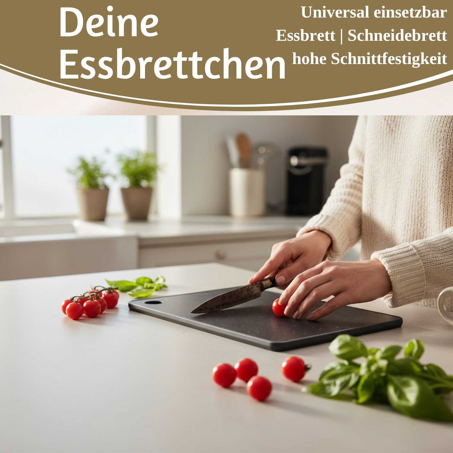 LS-LebenStil Essbrettchen Kunststoff 23x16cm 6er Set Granit