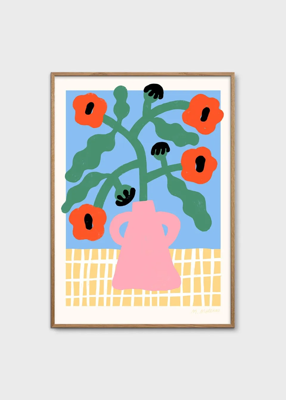 The Poster Club Art Prints Red Poppies in Pink Vase Poster 30x40 cm rot