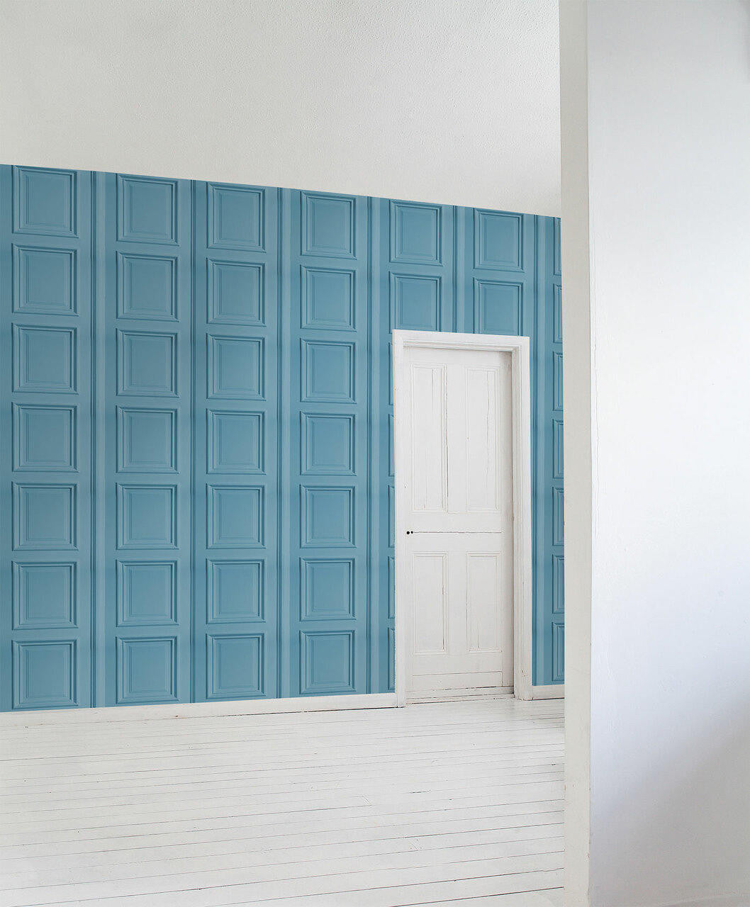 Mineheart Wallpaper Teal Panelling Tapete petrol Paneel