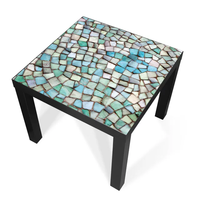 Banjado Möbelfolie Mosaik Blau Tischfolie 55x55 Kachel