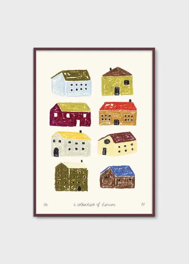 The Poster Club Art Prints A Collection of Houses Poster A4 bunt