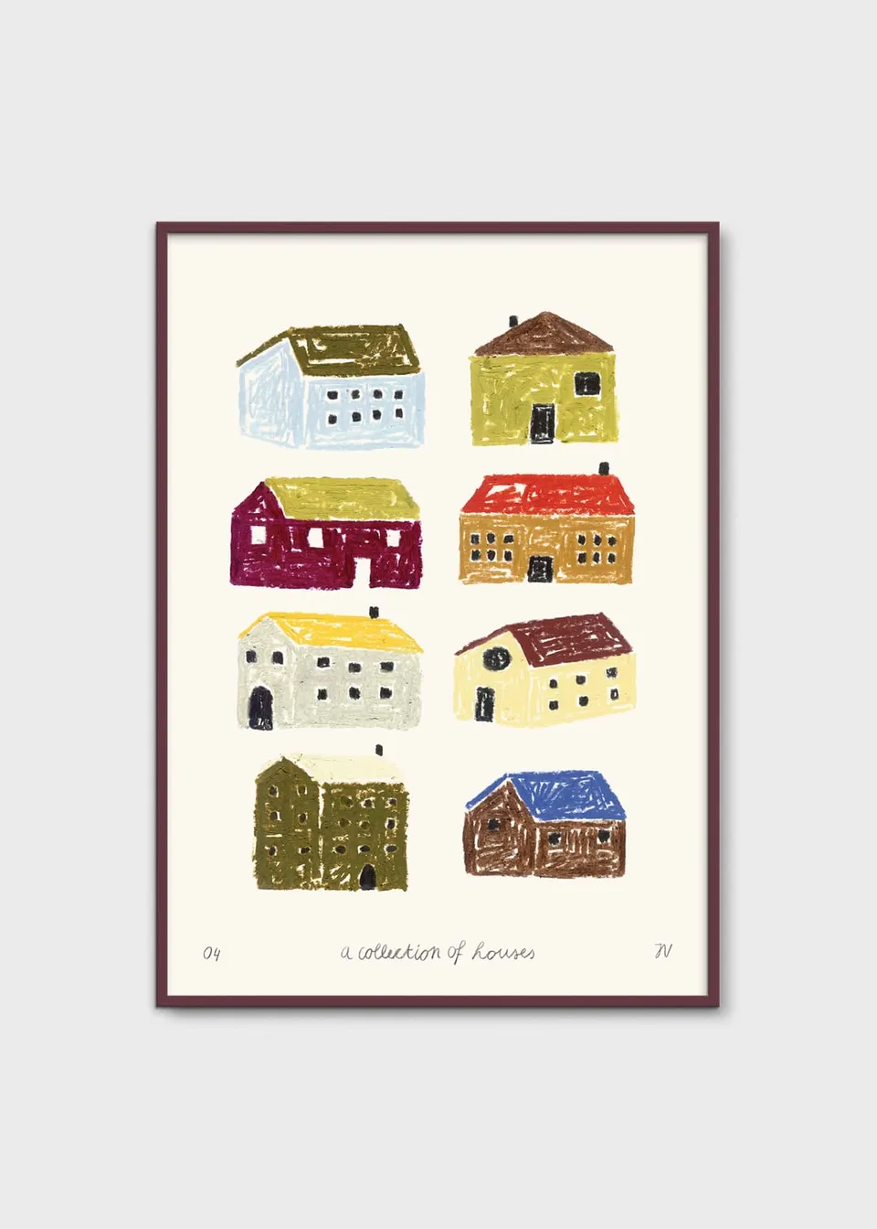 The Poster Club Art Prints A Collection of Houses Poster A4 bunt