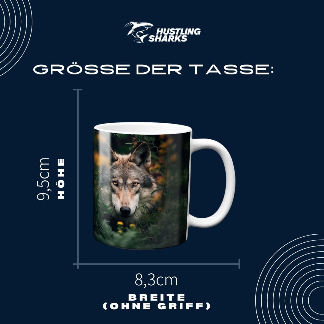 Hustling Sharks Wandbilder Wolf Tasse 330ml weiß Keramik