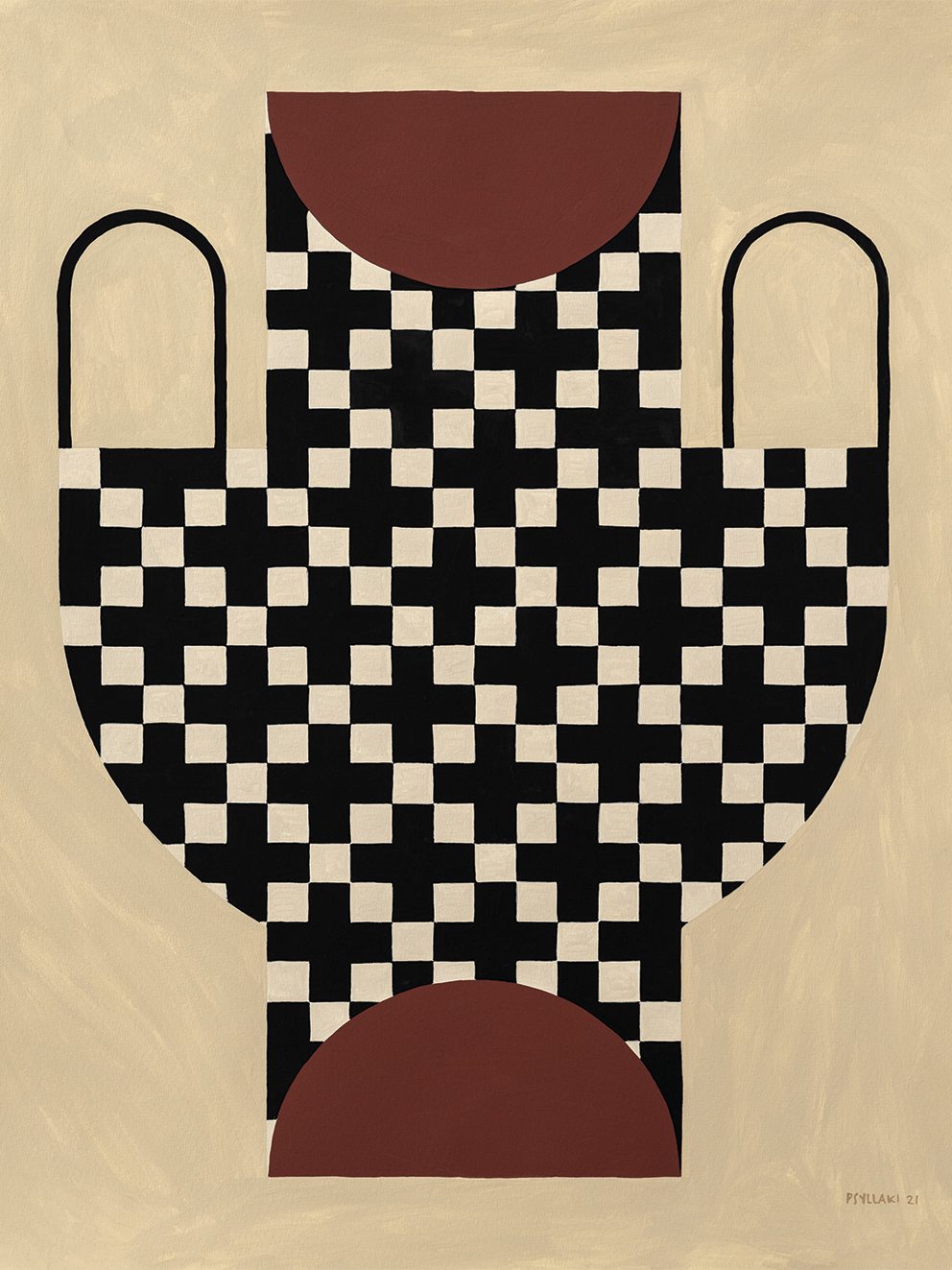 The Poster Club Art Prints Vase With Cross Pattern Poster 30x40