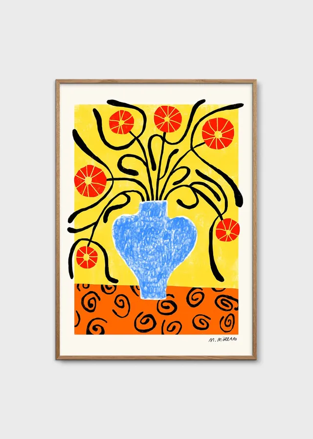 The Poster Club Art Prints Flowers in Blue Vase Poster A4